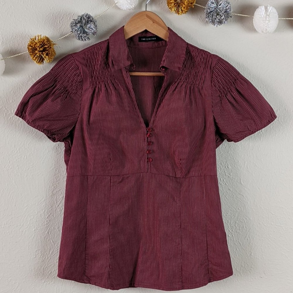 The Limited Button-Front Popover Blouse Small